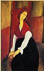 Jeanne Hebuterne in Red Shawl by Amedeo Modigliani